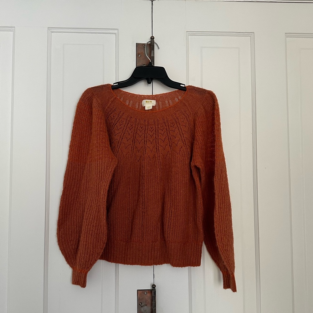 Anthropologie Maeve Lindsay Pointelle Alpaca/ Wool blend Sweater • Size L